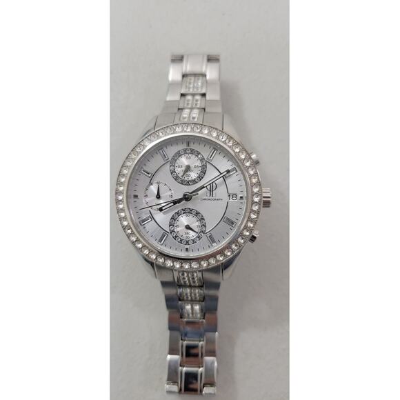 Jennifer Lopez Watch Womens Stainless Steel Silver JLo Rhinestones Y2K Classic - Picture 1 of 7